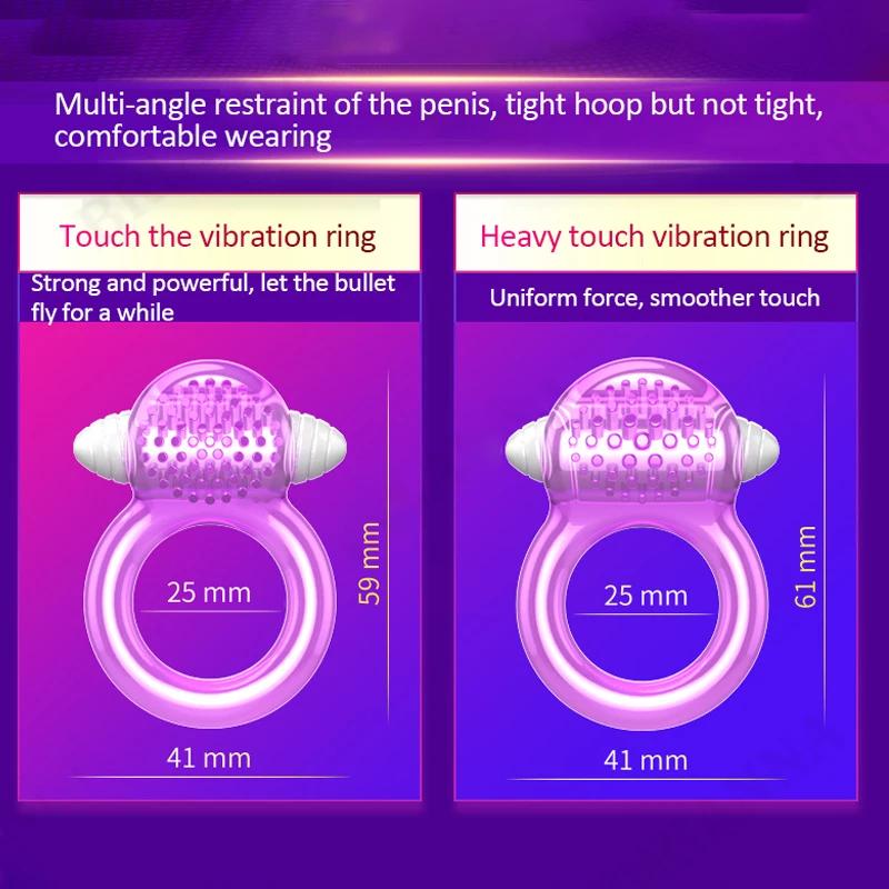 Vibrační erekční kroužek stimulátor klitorisu Silný penis Vztyčený erekční kroužek erekce erekce pro zlepšení oddálení ejakulace Sexuální hračky pro muže