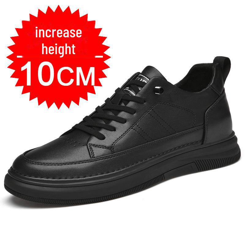 Autumn Men's White Height-Increasing Shoes 8cm - Korean/British Casual Fashion Shoes 