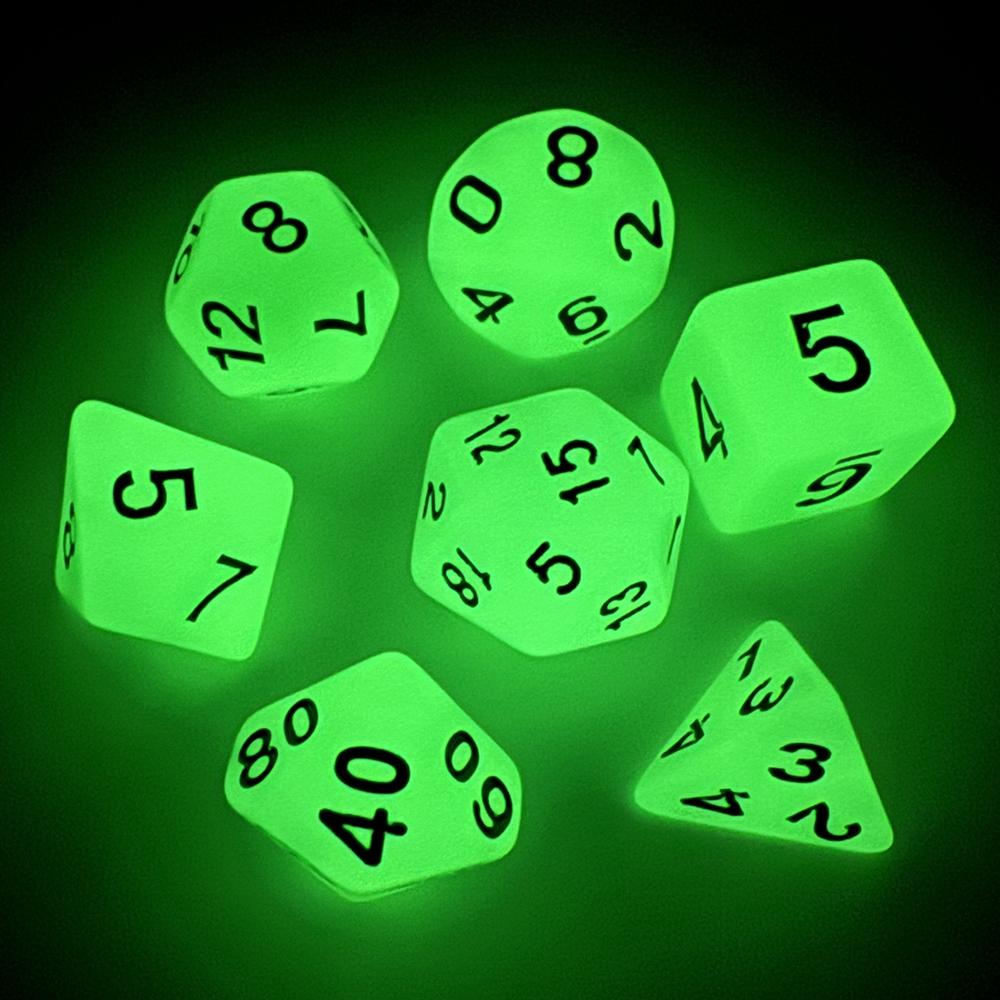 Glowing In The Dark Polyhedral Digital Dice Kit Multi-Color for Boardgame As Gift Entertainment 7 Dice D4 D6 D8 D10 D12 D20