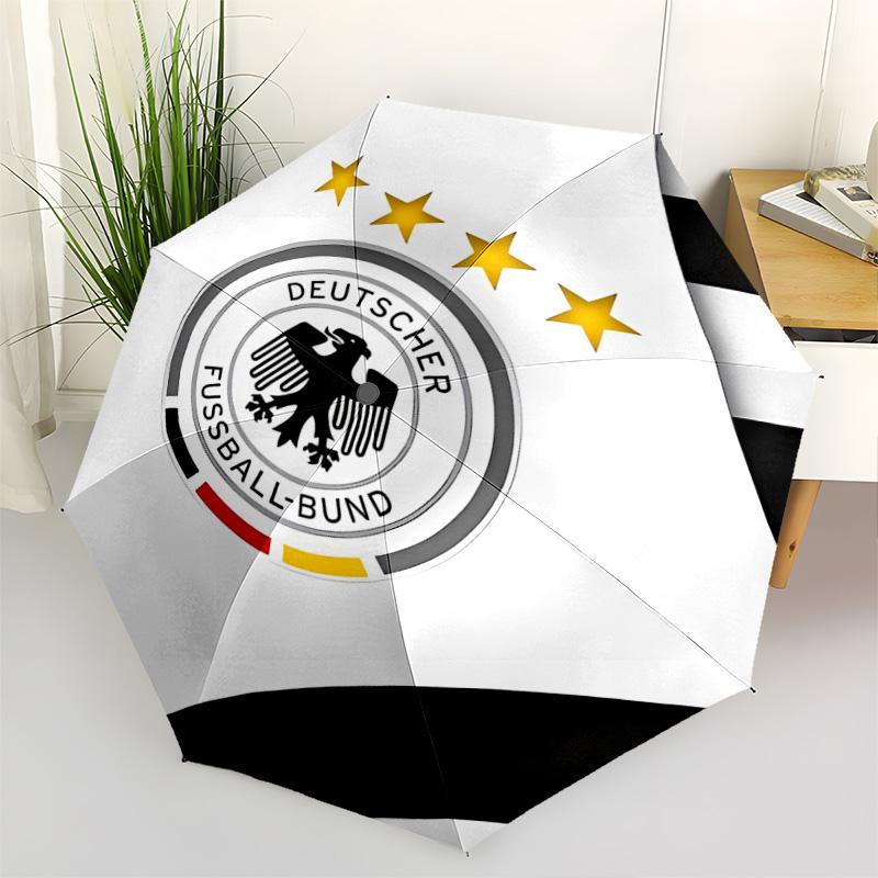 1 PC Automatic Folding Umbrella - Germany National Football Team Pattern Portable Foldable Design With 8 Ribs Christmas Birthday Gifts