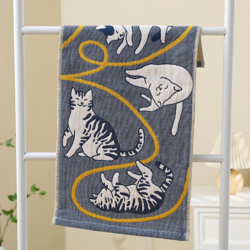 34x74cm Face Towels Cartoon Cat Bath Towel Cute Pure Cotton Dish Cloth for Kids Children