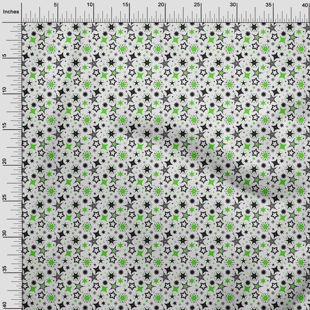 oneOone Cotton Flex Green Fabric Merry Christmas Quilting Supplies Print Sewing Fabric By The Yard 40 Inch
