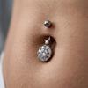 Stainless Steel Dangle Belly Button Rings For Women Shiny Cubic Zirconia Heart Butterfly Flower Navel Piercing Jewelry For Daily