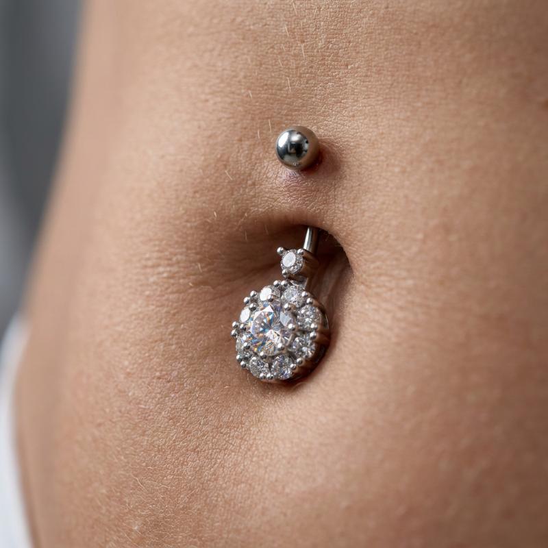 Stainless Steel Dangle Belly Button Rings For Women Shiny Cubic Zirconia Heart Butterfly Flower Navel Piercing Jewelry For Daily