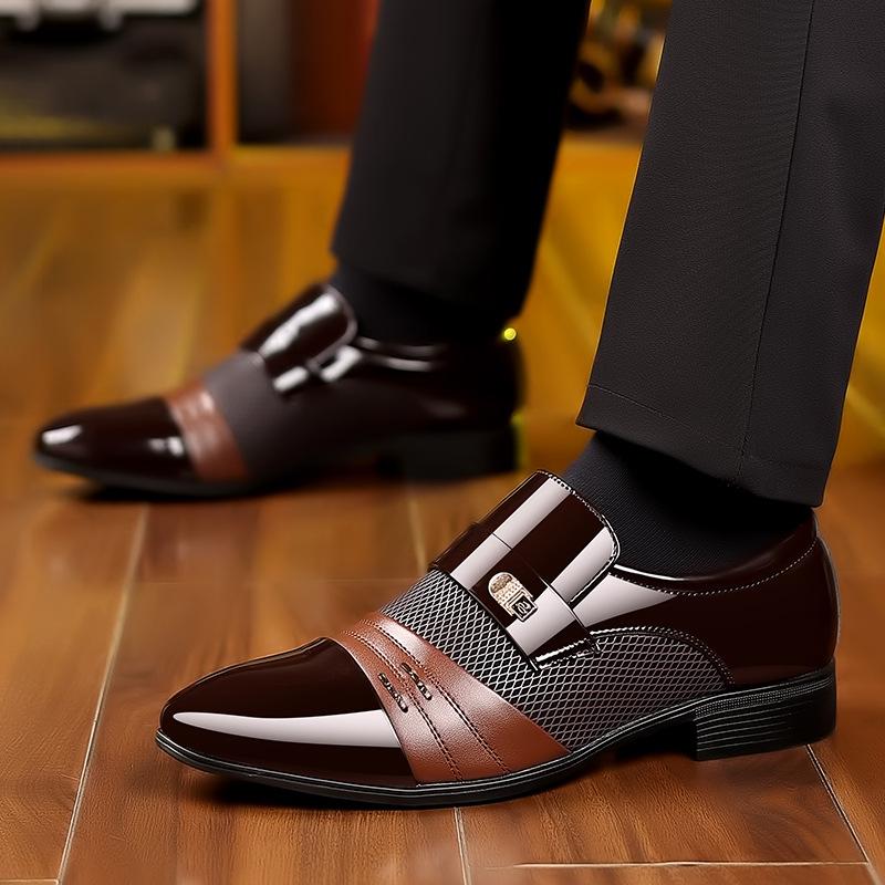 Men's Dress Shoes Pointed Toe Oxfords Classic Business Men Leather Shoes Slip On Wedding Casual Shoes Office Comfortable Loafers