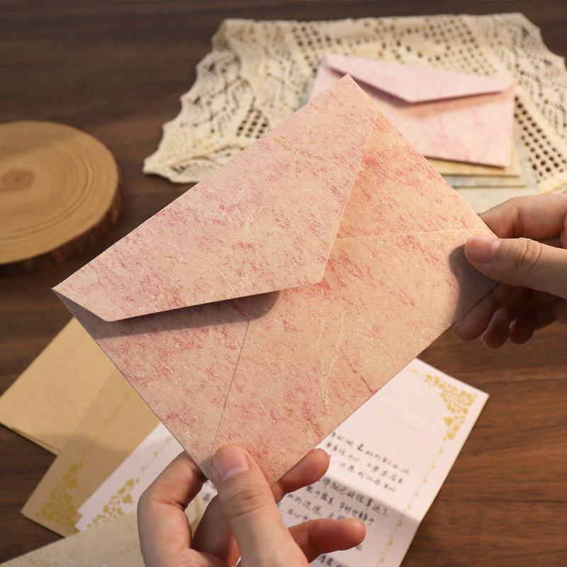 5pcs Gilded Shadow Envelope Channel Style Texture Envelope  For Handwritten Love Letter Birthday Greeting Card Invitation