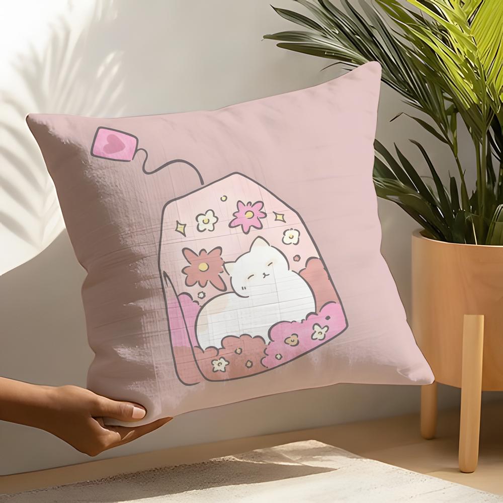 Cute Cartoon Plush Cat Pillow Case Linen Cushion Covers For Decorative Sofa Home Pillows Case Car Chair Pillows Cases