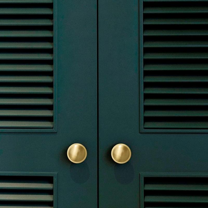 Pack of 8 Brushed Brass Cabinet Knob Gold Round Handles with Installation Tool for Kitchen Wardrobe Dresser & Cupboard