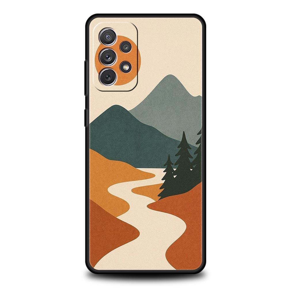 Mountain Sunrise Line Case for Samsung A57 A37 A51 A71 A21S A17 A11 A15 A25 A41 A23 A33 A53 A73 A07 A05S A13 A35 A55 5G Cover