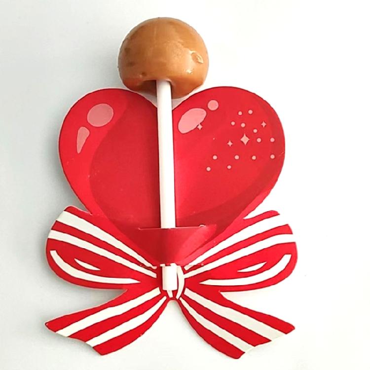 Heart Shaped Lollipop Paper Cards for Valentine Christmas Candy Gift Wrap