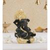Goldener und Kaai-grüner Ganesha-Idol für das Armaturenbrett des Autos Kleine Ganesha-Murti Ganpati-Idol für Heimdekoration Puja Lord Ganesh-Statue