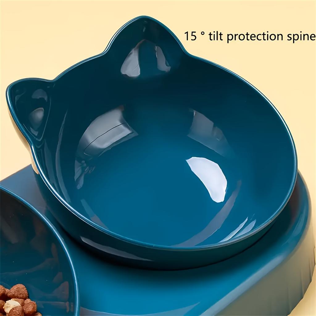 3-in-1 Automatic Pet Feeder Bowls With Tilted Design And Gravity Water Bottle For Neck Protection - Ideal For Dogs And Cats