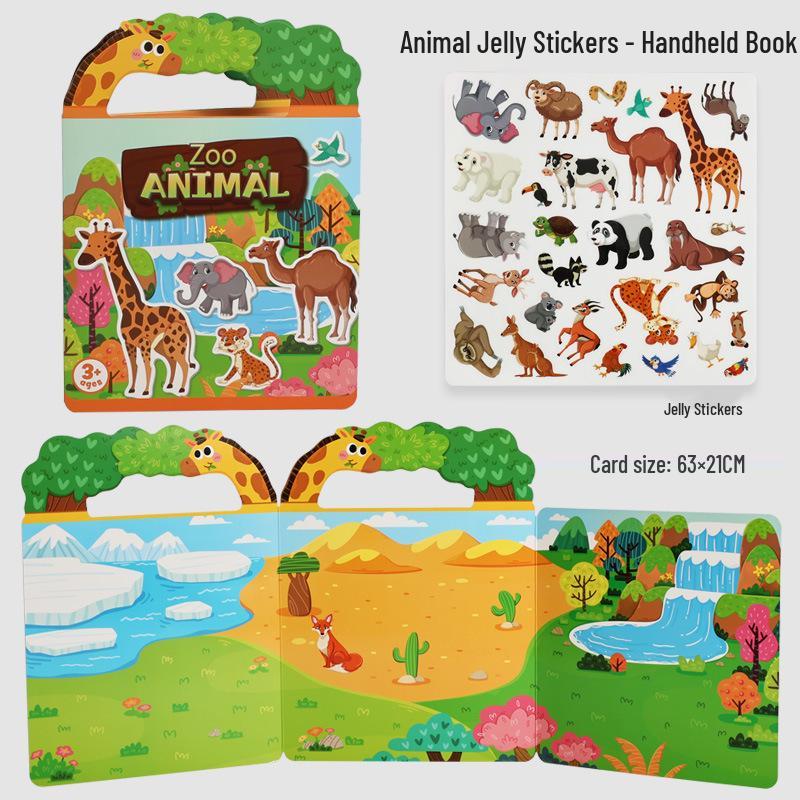 Cross-border Jelly Sticker Book: Educational Silicone Reusable Stickers for Baby Kindergarten Fun and Gifts