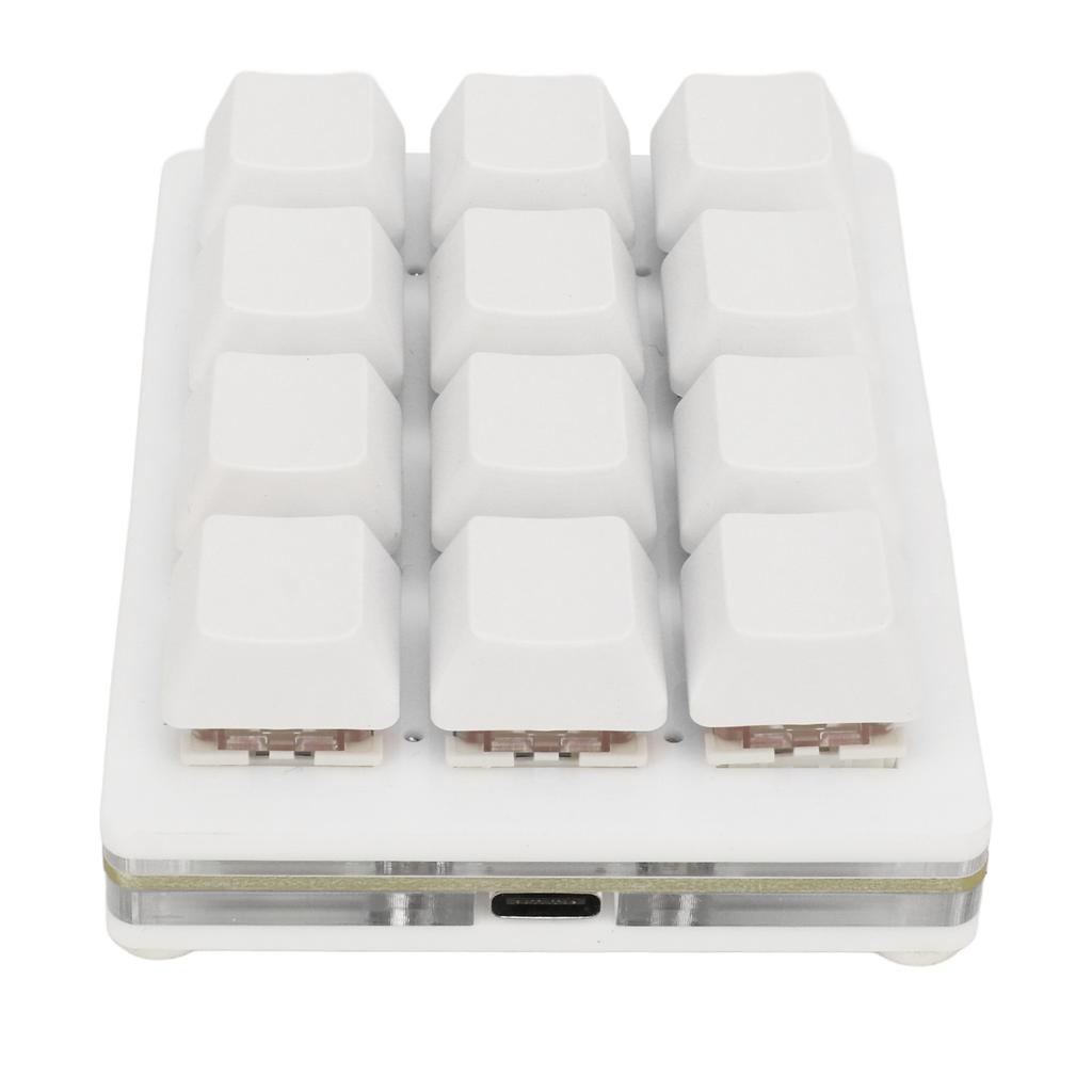 12 Key Mechanical Gaming Keyboard  Handed USB  Macro LED Keypad Hot Swappable Red Switch ABS 