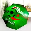 Modello squadra nazionale di calcio dell'Algeria, ombrello pieghevole automatico, design portatile e pieghevole, 8 stecche, un regalo di Natale o di compleanno.