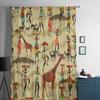 Nahtlose Textur mit afrikanischen Frauen Chiffon-Vorhänge für Wohnzimmer Schlafzimmer Dekoration Fenster Voiles Tüll Vorhang
