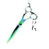 6.0" Green Hollow Handle Hairdressing Scissors: Straight & Thinning Shears Set