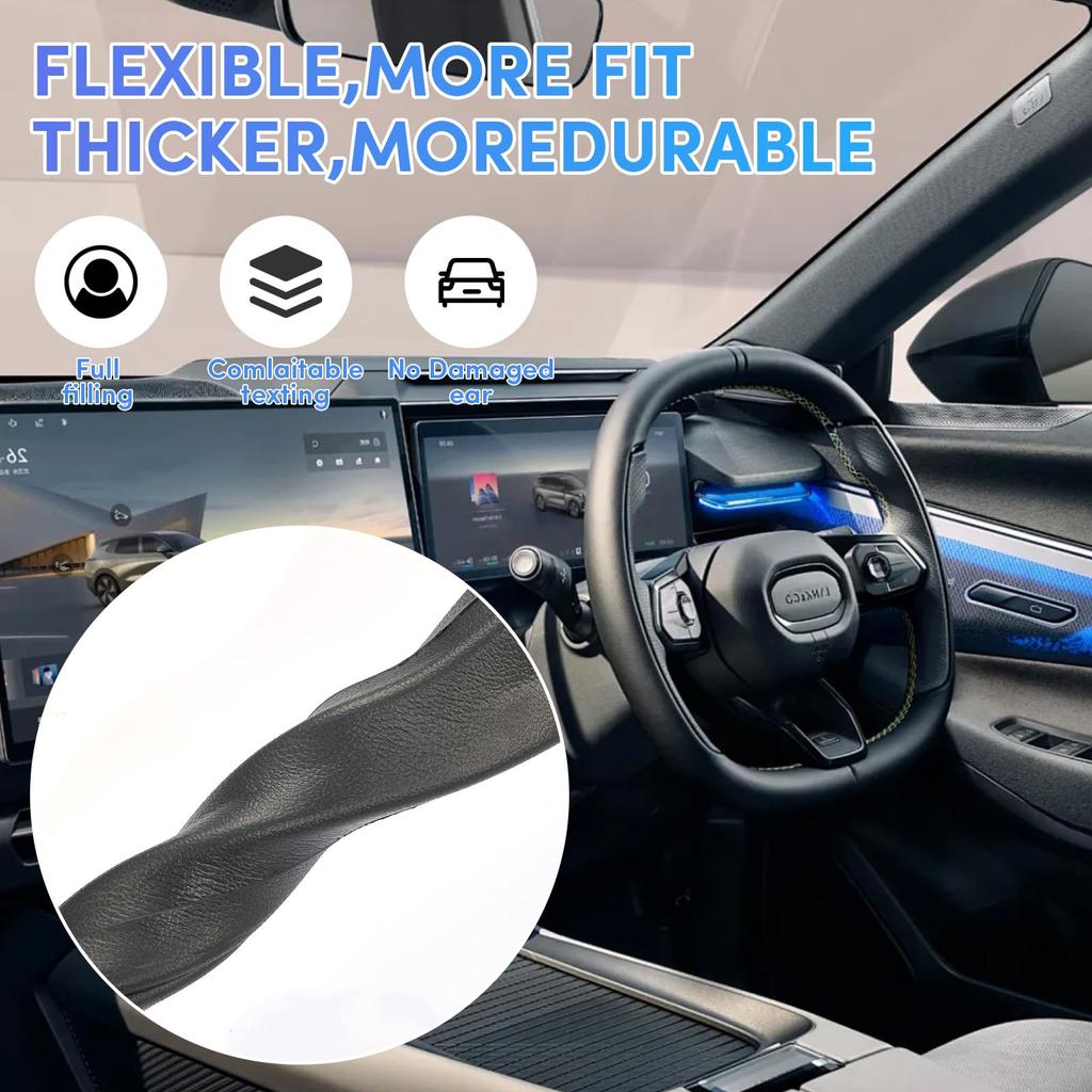 1 Pair Car Seat Open-Mouthed Gap Filler Organizer Waterproof Car Seat Gap Plug Strip with 2 Grooves Auto Interior Accessories