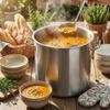 Steel Pot 26L With Metal Lid For Cooking Silver 32.5 Cm
