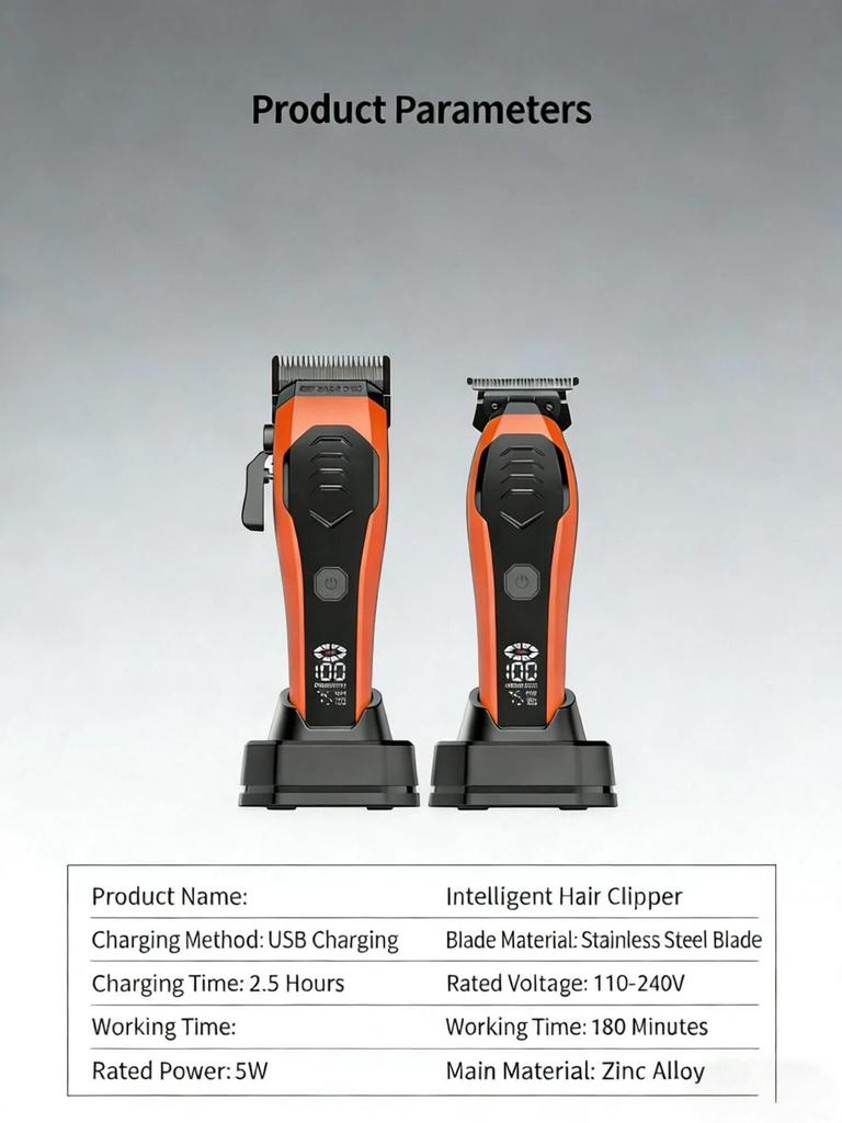 Professional Electric Hair Clipper Set for Barbers - Includes Carving Tool