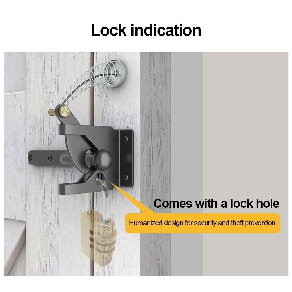 Metal Self-Locking Gate Latch Spring Cable Pull Heavy Duty Automatic Gravity Latch Automatic Slam Catch with Bolt