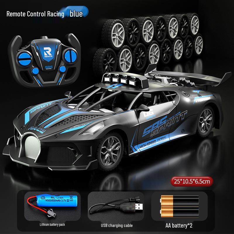 Mașină RC de curse cu telecomandă pentru copii - Patru direcții, reîncărcabilă, viteză mare, model durabil, jucărie pentru băieți