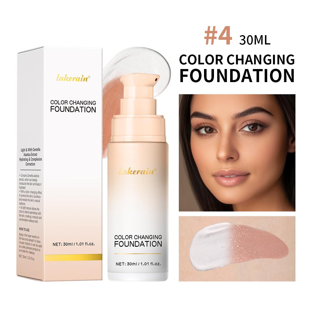 Xiaomi Color Changing Foundation 4 In 1 Moisturizing SPF 30+ Hydrating Color Longwearing Waterproof Travel Coverage Makeup Base