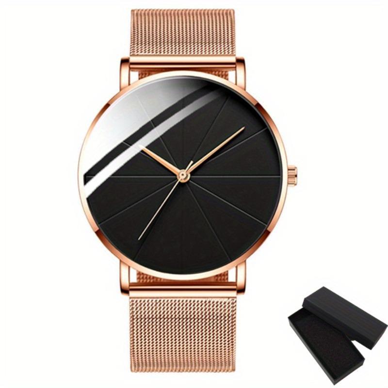 Fashion Ultra Thin Watches Simple Men Business Stainless Steel Mesh Belt Quartz Wrist Watch Men Gift