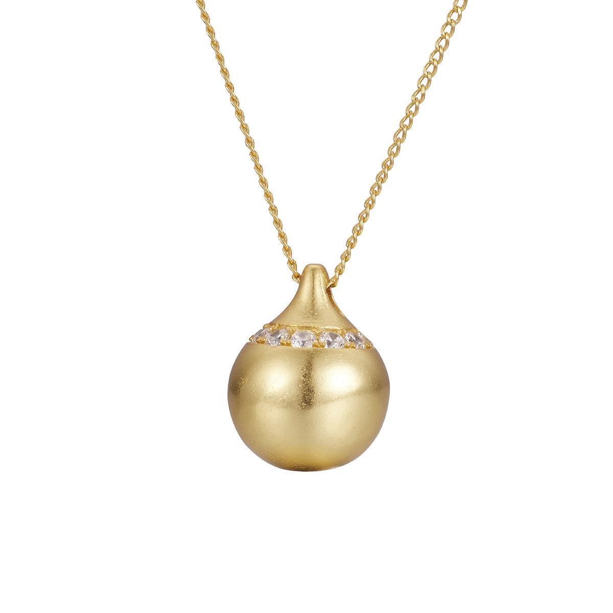 

Ожерелье с шариком из стерлингового серебра S925 пробы, женское, из желтого золота, отзывчивый бриллиантовый кулон, цепочка на ключицу из ниши 925 Silver