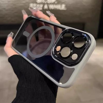 Kovový objektiv vhodný pro pouzdro na mobilní telefon IPhone16 High-end Apple 15 Promax Jednoduchý 15 Magnetický 14 Tvrdý kryt