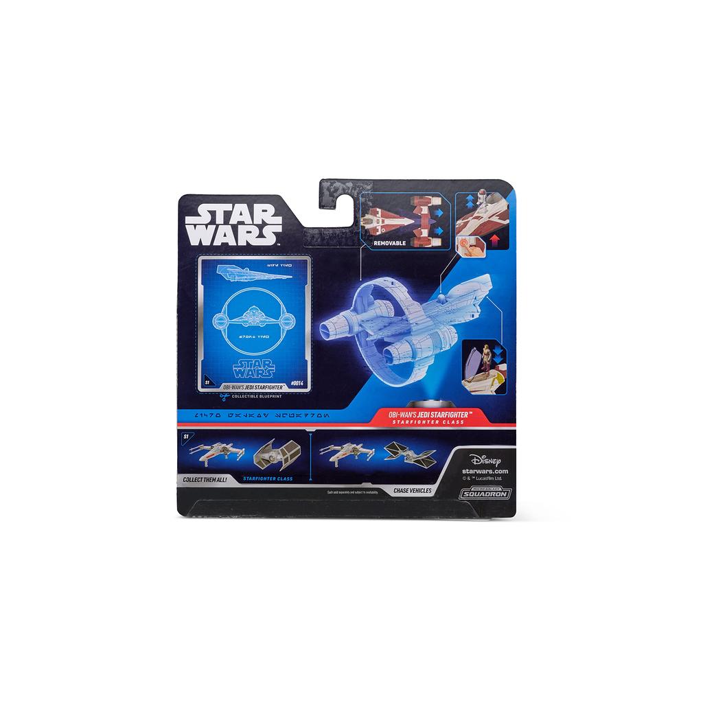 Star Wars Micro Galaxy Squadrons Starfighter Class OBI-WAN Kenobi's Jedi Starfighter 5-Inch Vehicle with 1-Inch OBI-Wan Kenobi & R4-P17 Microfigures
