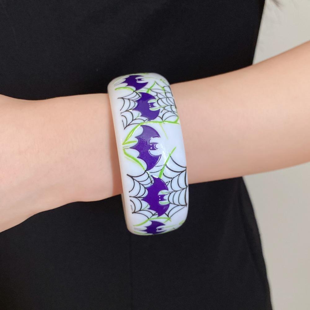 Europe American Style Halloween Acrylic Bangle Pumpkin Skull Hand Ring Girls