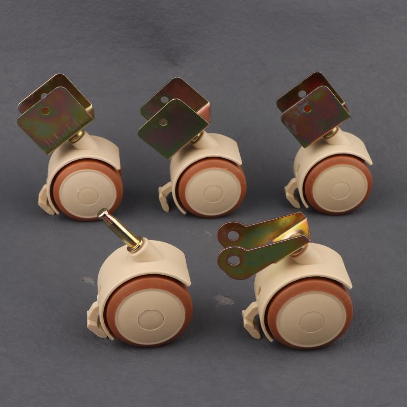 4Pcs Furniture Crib Swivel Casters Cabinet Wheels With Brake Nylon Furniture Support Leg For Chairs Baby Bed Trolley