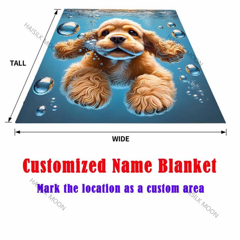 1PC Diving Puppy Print Blanket Warm Soft Fluffy Kids and Adults Sofa Bed Throw Blanket for Home Travel Camping Luxury Gifts