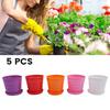 5pcs Colorful Flower Pots Small Round Pots Trays Succulents Herb Plant Flowerpot Office Garden Home Indoor Decor DIY Supply