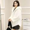 Imitation fur jacket women's medium and long imitation whole mink hooded slim fit and warm imitation mink jacket imitation mink coat jacket
