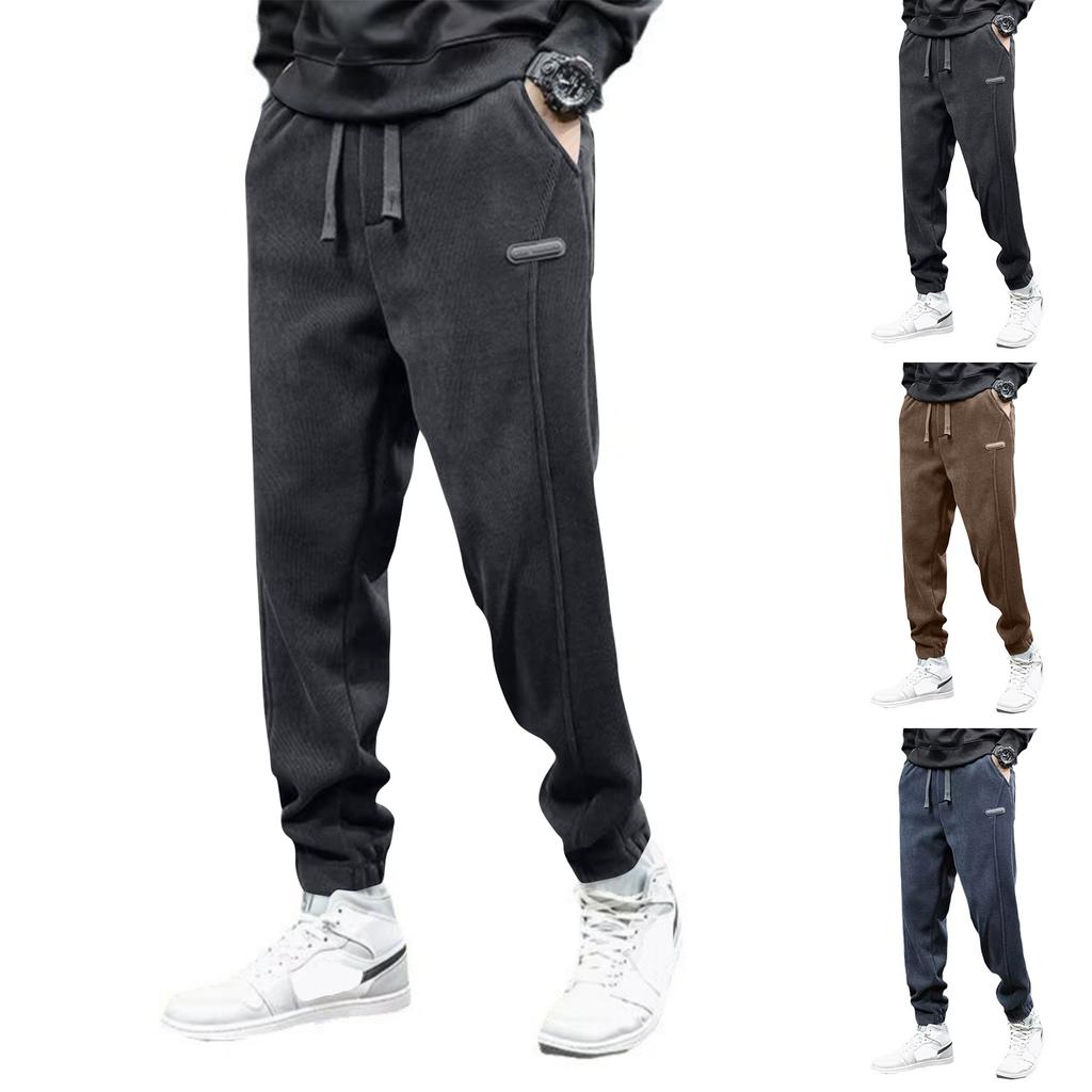 Men's Baggy Sweatpants Casual Straight Leg Pants Drawstring Loose Trousers With Pockets