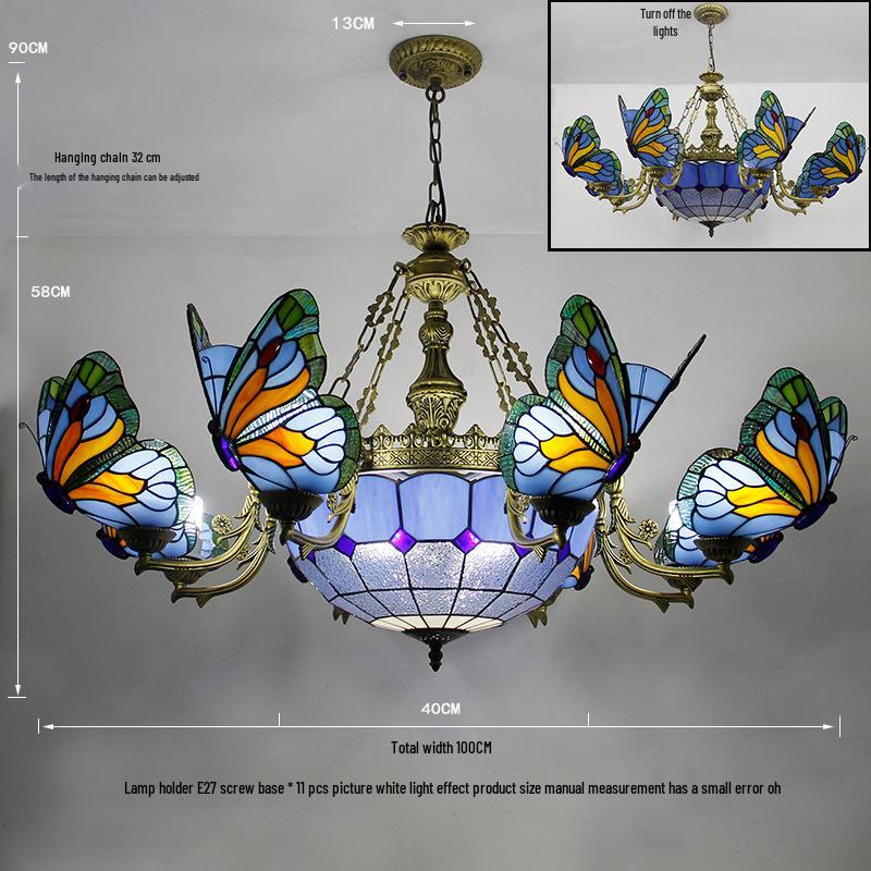 Tiffany Butterfly Pendant Light for Bedroom, Dining Room, Bar, Coffee Shop, Creative Club, KTV, and Counter Lighting