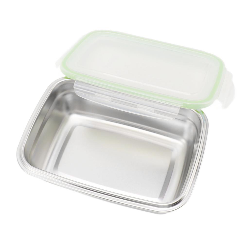 304 Stainless Steel Lunch Box Leakproof Food Storage Containers Square Bento Box 350ml