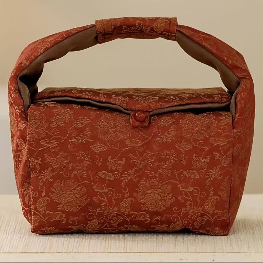 Tea Set Storage Bag Satin Brocade Handbag Zen Classical High-end Party Business Gift Packaging