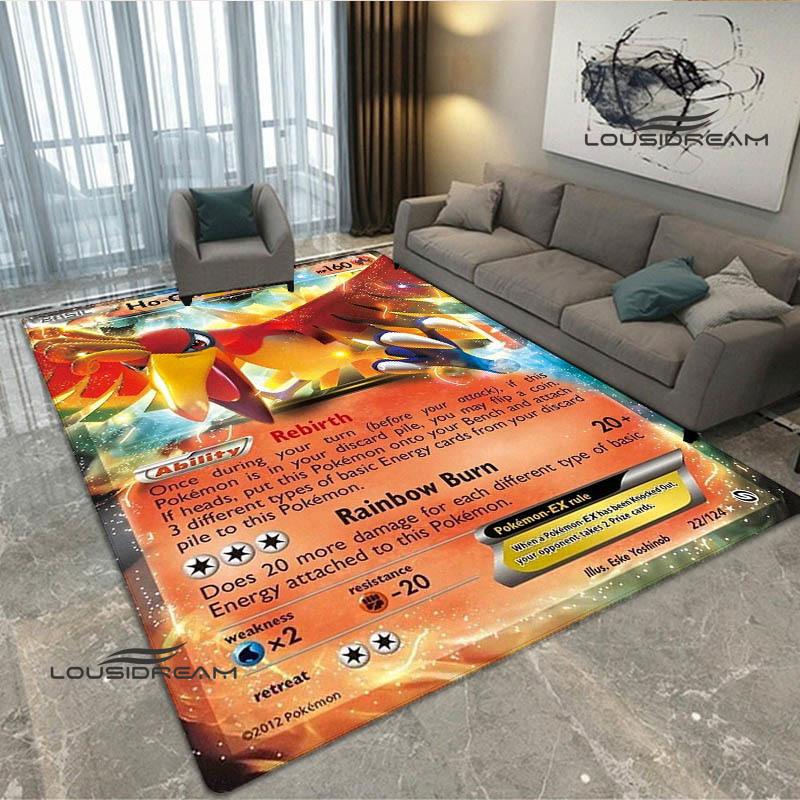 Cartoon Pokémon Trading Card Game Print carpet Non-slip carpet carpets for living room area rug Door pad anime rug birthday gift