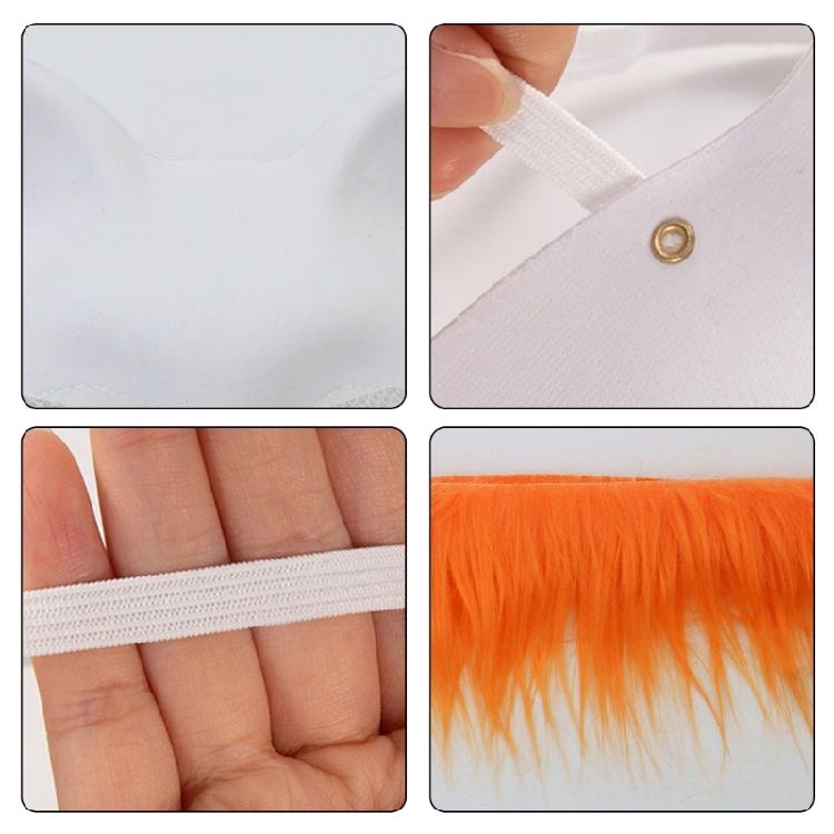 Unpainted Masquerades Mask Cats Face Mask With Furry Fabric Trim Adhesive Fabric Halloween Supply Adhesive Net Cloth