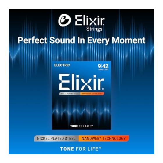 Elixir Electric Guitar Strings NANOWEB Super Light .009-.042#12002 [Domestic Genuine Product]