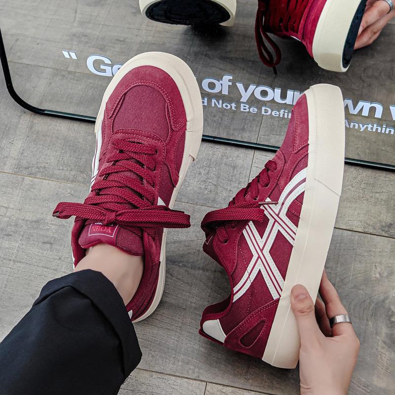 Platform Canvas Shoes Men's 2025 New Autumn Breathable Casual Sports Board Shoes Versatile Men's Shoes Low-top Shoes