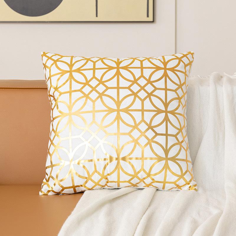 

Золотой Геометрический Золотой Горячий Наволочка Черно-Белый Золотой Домашняя Подушка Чехол для Подушки