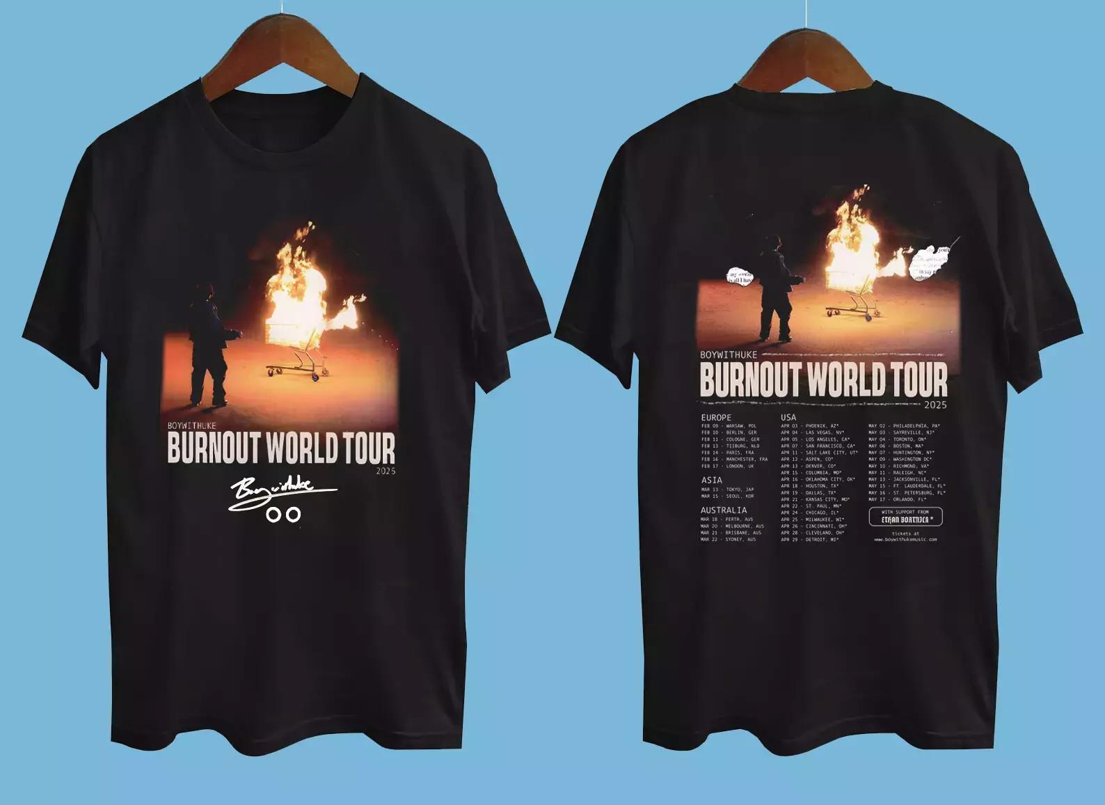 Boywithuke Burnout World Tour 2026 T-Shirt Black All Size Gift Fan Shirt XXL