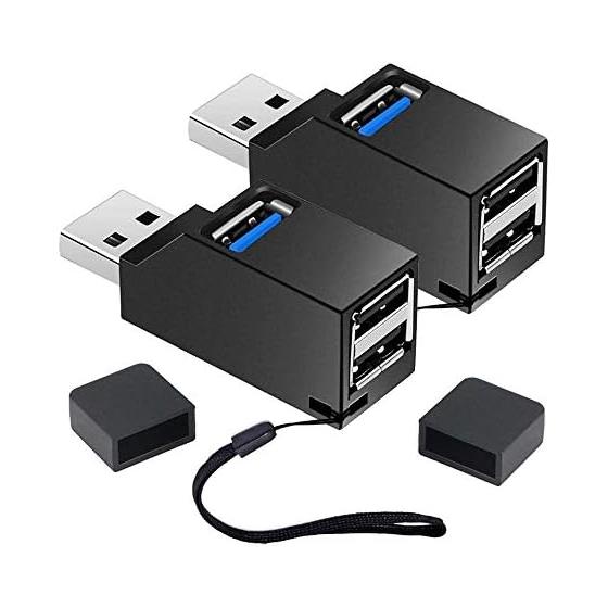 Samcos USB Hub 3 Port Set of 2 Ultra Small USB3.0 + USB2.0 Combo Hub Bus Powered Port Expansion USB Hub USB Port High Speed Lightweight Portable