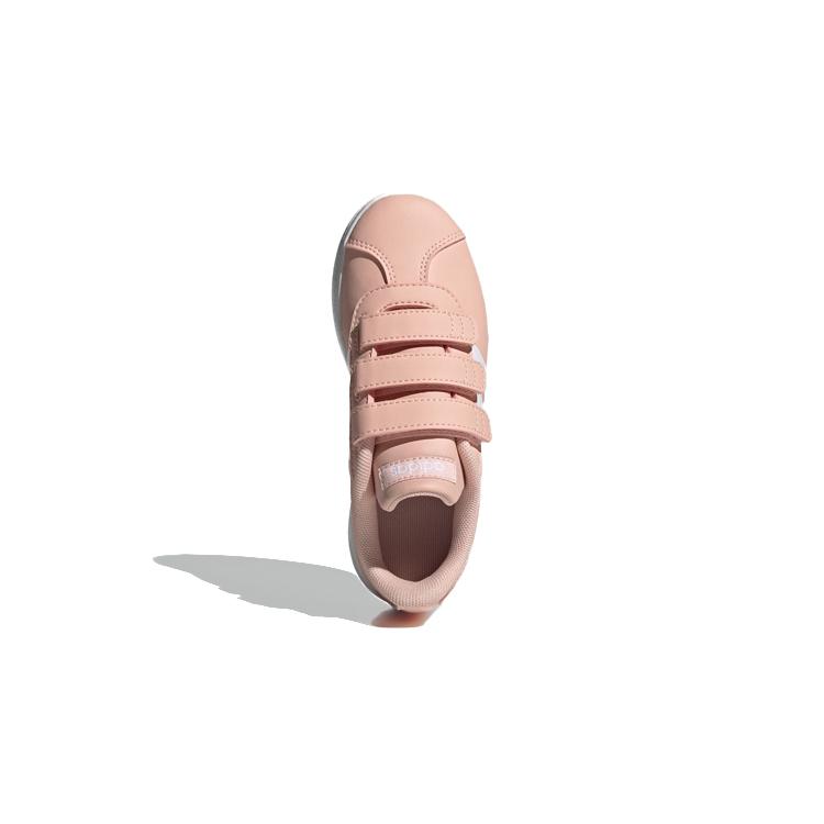 adidas VL COURT 2.0 Synthetic Leather Abrasion Resistant Low Top Skateboard Shoes Pink Kids' GZ7664