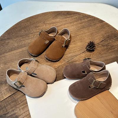 Mocassins Rétro Antidérapants Mignons pour Enfants Chaussures Plates à Semelle Souple 2024 Nouvelle Mode Chaussures en Cuir pour Enfants Fermeture Scratch Élégant