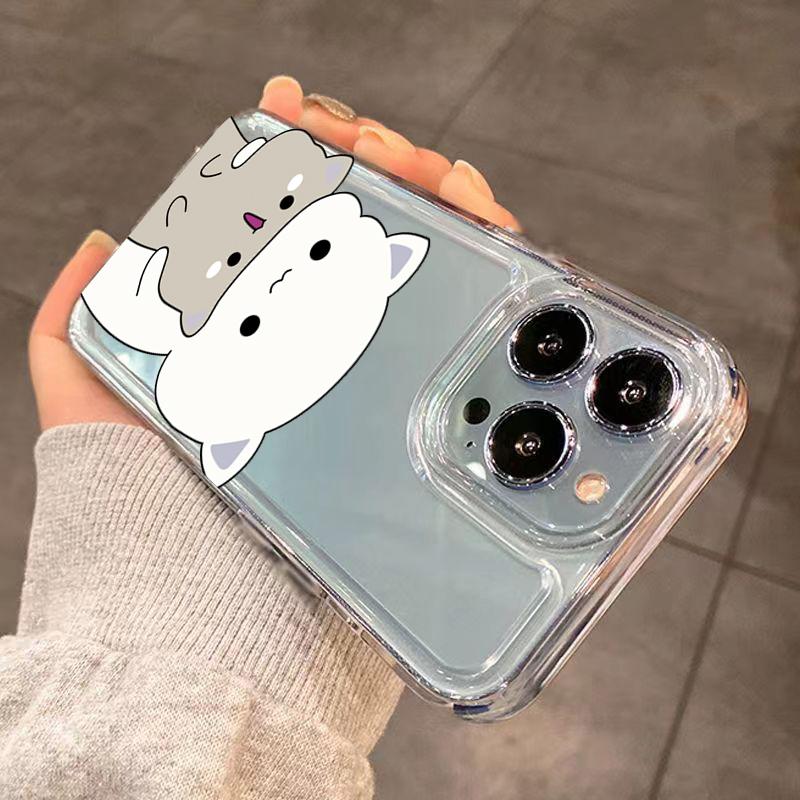 Phone Case For Samsung Galaxy A55 A54 A53 A56 A35 A33 A15 S25 S24 Ultra S23 S21 FE S22 Plus Cute Animal Cat Soft Silicone Cover